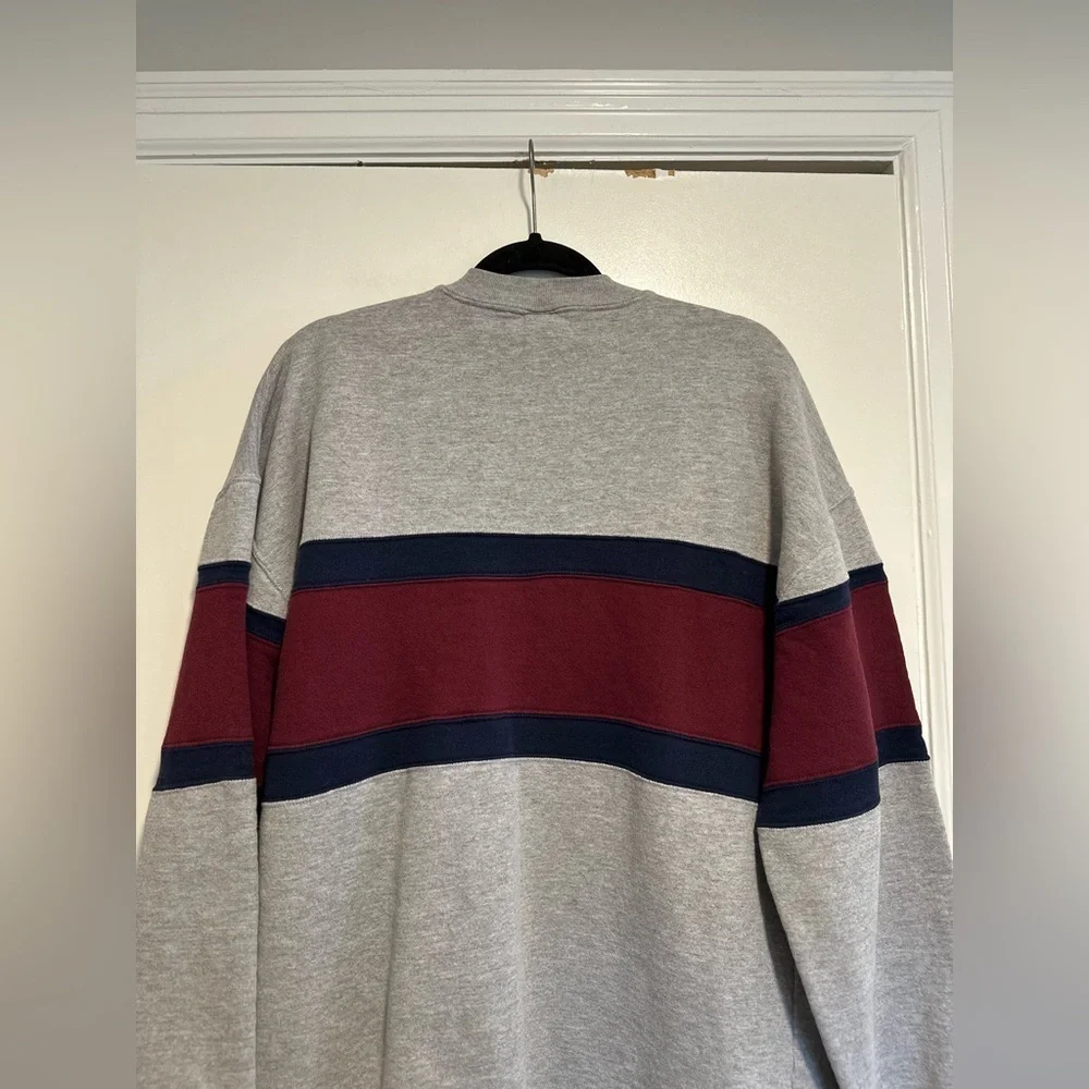 VTG 80s/90s Russell Athletic Sweatshirt Men XL Gray Colorblock Striped.